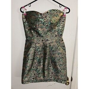 DUCKS IN A ROW San Francisco Dark Green Women’s COCKTAIL Short DRESS Lin…